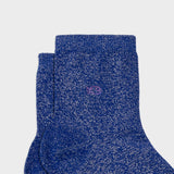 Chaussettes pailletées en coton peigné Unies - Bleu