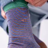 Chaussettes en coton peigné Rayées - Moka matcha