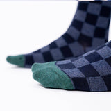 Chaussettes en coton peigné Carreaux - Hunaudières