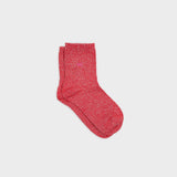 Chaussettes unies pailletées - Rouge