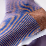Chaussettes en coton peigné Rayées - Moka matcha