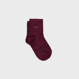 Chaussettes coton pailletées Lie de vin