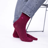 Chaussettes coton pailletées Lie de vin