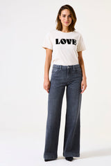 Jean Célia Wide gris délavé L30