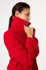 Manteau bouclé rouge