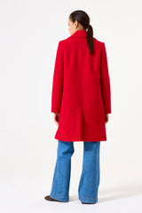 Manteau bouclé rouge