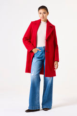 Manteau bouclé rouge