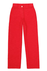Pantalon texturé rouge