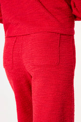 Pantalon texturé rouge