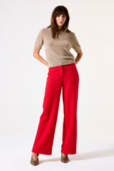 Pantalon texturé rouge