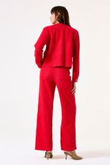 Pantalon texturé rouge