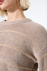 Pull rayé taupe