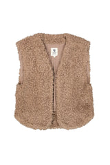 Gilet en teddy taupe