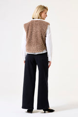 Gilet en teddy taupe