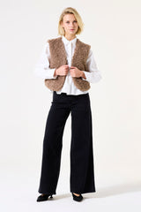 Gilet en teddy taupe