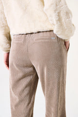 Pantalon en velours côtelé taupe