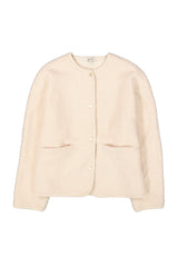 Veste en teddy blanc cassé