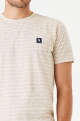 Tee-shirt rayé beige