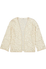Gilet brodé blanc cassé