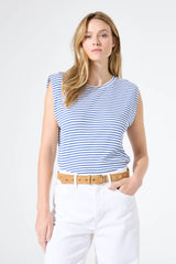 Tee shirt rayé bleu