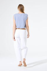 Tee shirt rayé bleu