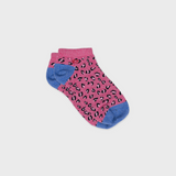 Chaussettes courtes Léopard rose et bleu