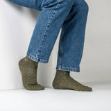 Chaussettes pailletées en coton peigné Unies - Kaki