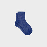 Chaussettes pailletées en coton peigné Unies - Bleu