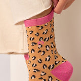 Chaussettes Léopard orange/rose