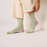 Chaussettes Zèbre vert/blanc