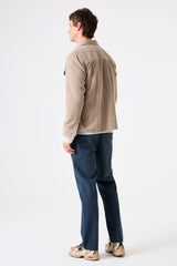 Surchemise velours côtelé beige