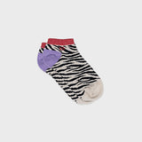 Chaussettes courtes Zèbre noir/beige
