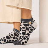 Chaussettes courtes Vache blanc/noir