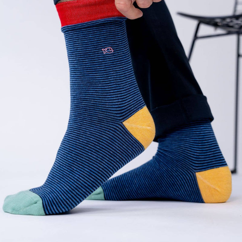 Chaussettes en coton peigné Rayées - Elémentaire