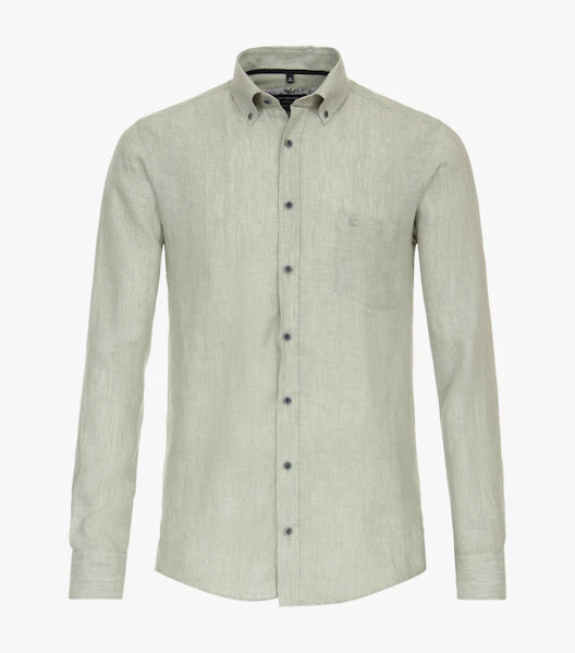 Chemise décontractée en lin vert