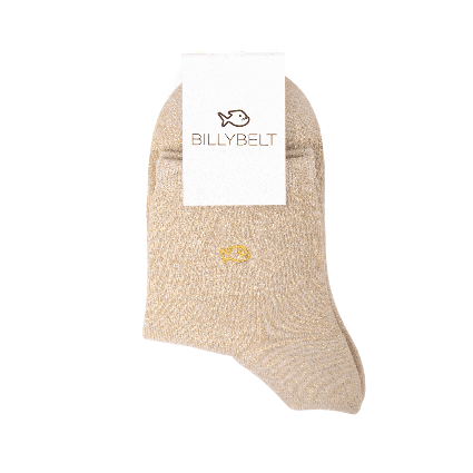 Chaussettes en coton pailleté beige