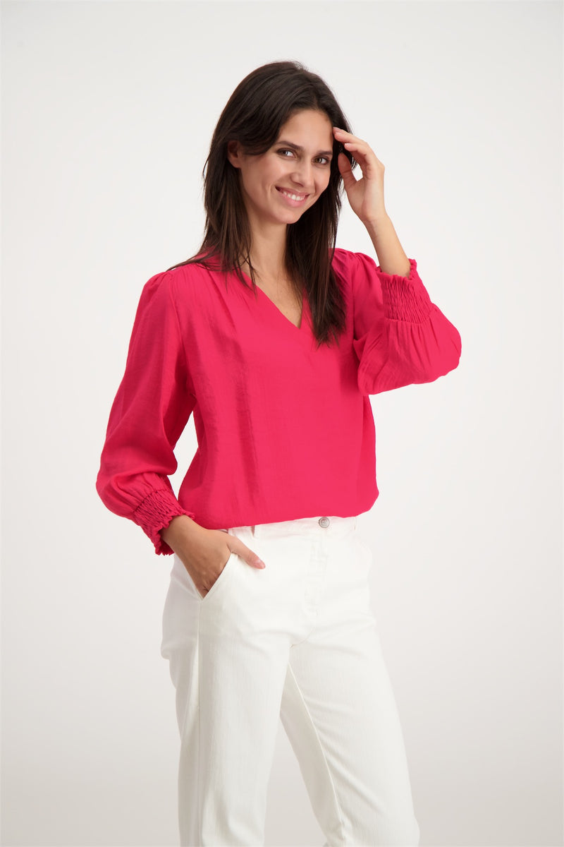 Blouse unie fuchsia