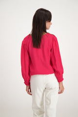 Blouse unie fuchsia