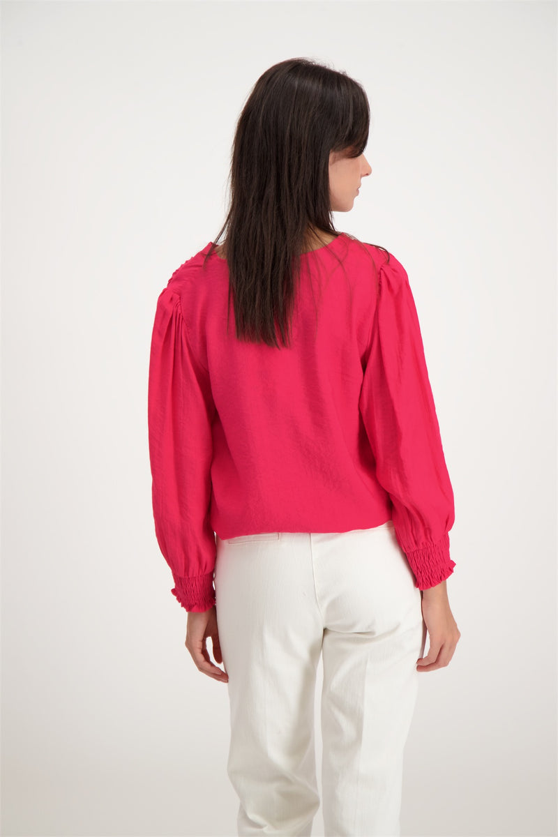 Blouse unie fuchsia