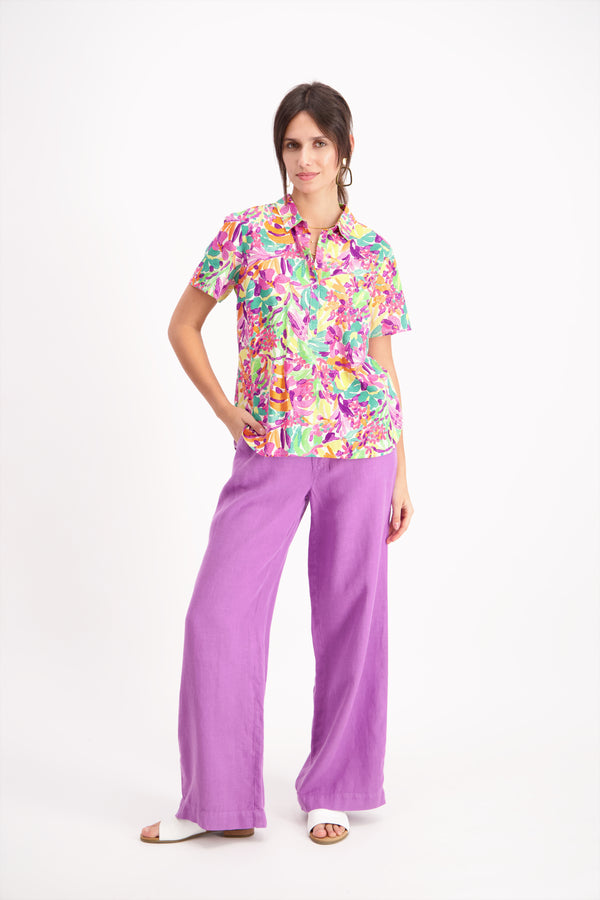 Blouse imprimée en coton strech