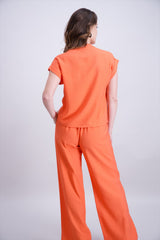 Blouse unie orange