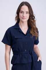Chemise uni marine