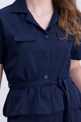 Chemise uni marine