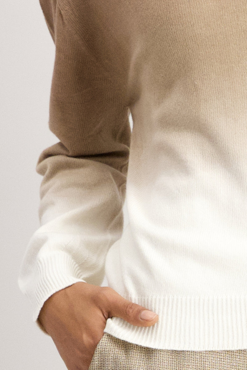 Pull beige dégradé