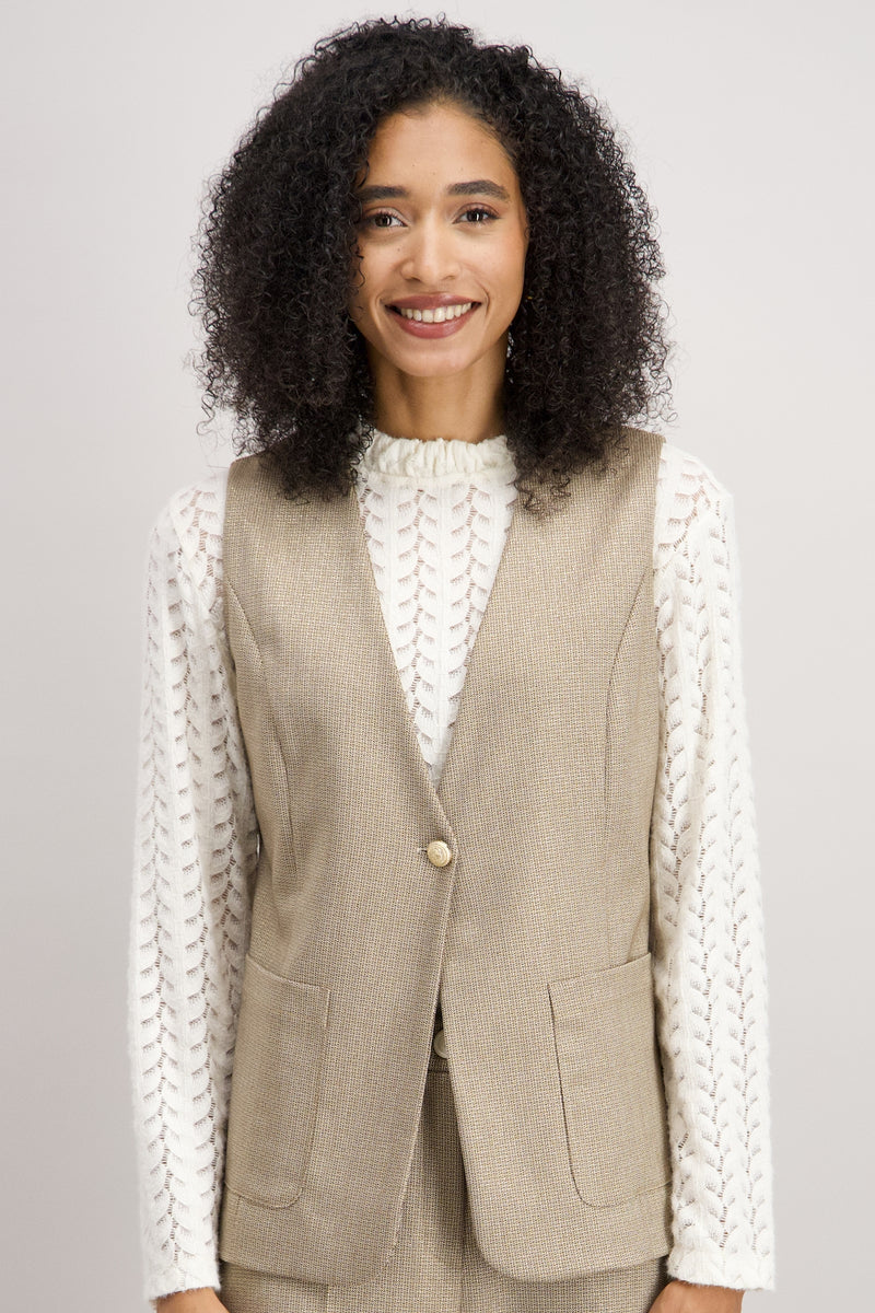 Gilet beige doré