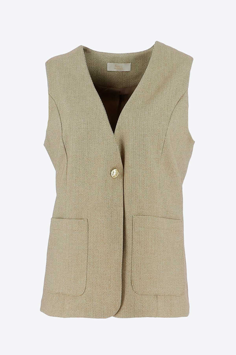 Gilet beige doré
