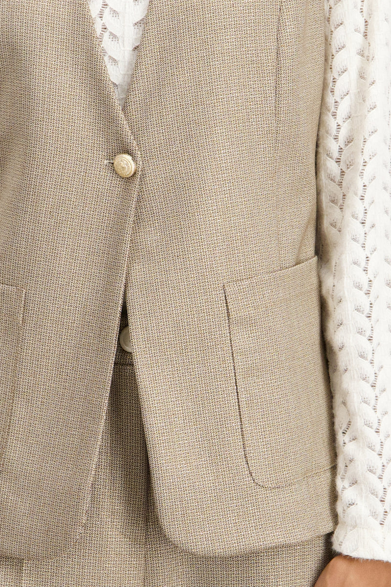 Gilet beige doré