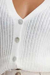 Cardigan boutonné écru