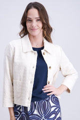 Veste matière structurée unie beige