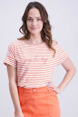 Tee-shirt rayé avec strass